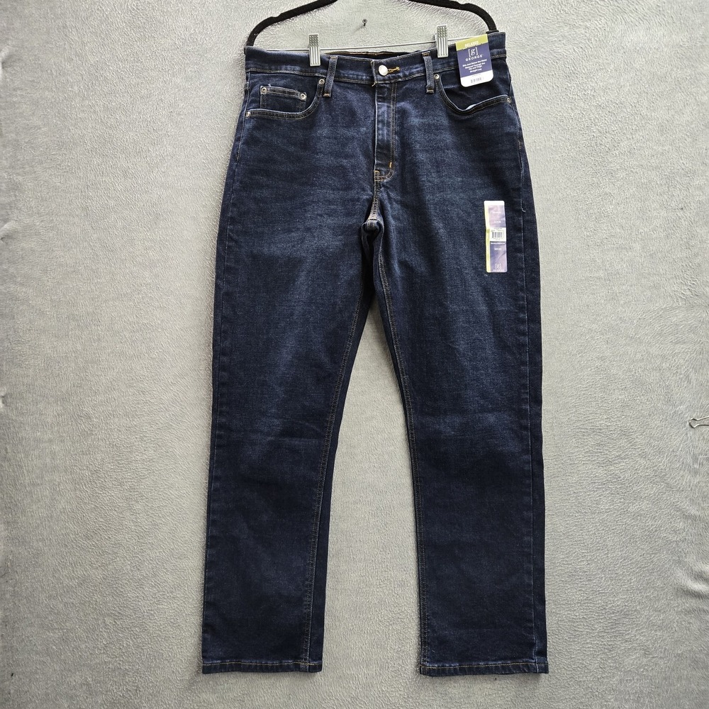 George Men Jeans 32X30 Dark Blue Denim 2303343 Relaxed NWT‎
